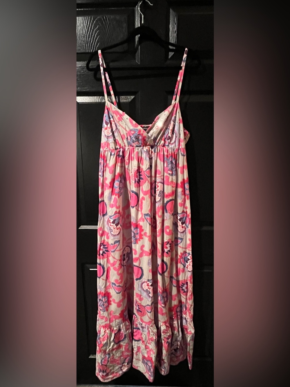INC international Concepts Sequin Accent Cotton Floral Maxi Dress